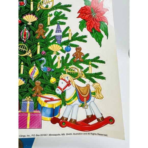 VTG Color-Clings Christmas Winter Holiday Static Cling Window Decorations 1996 - Picture 10 of 16
